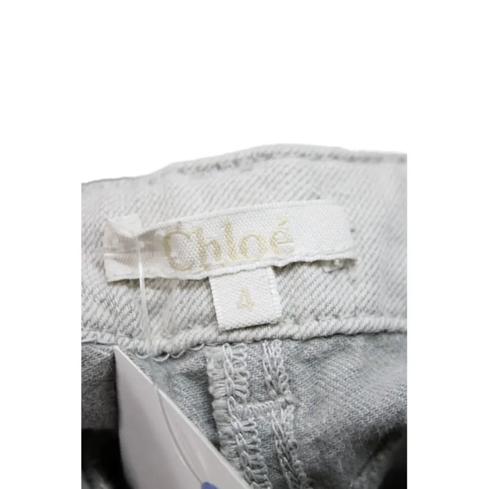 Chloe Girls Zipper Fly Straight Leg Jeans Gray Denim Size 4